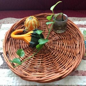 Wicker Basket Circular Tray 14” inches